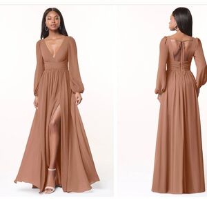 Azazie Elegant Bronzer Maxi occasional/bridesmaids Dress